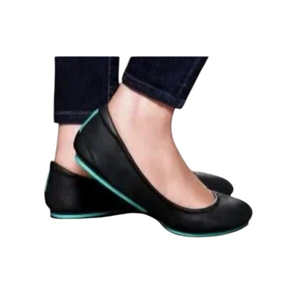 *Tieks Gavrieli Flats Womens Ballet Black Leather Foldable Casual Slip On Size 8 - Picture 1 of 13